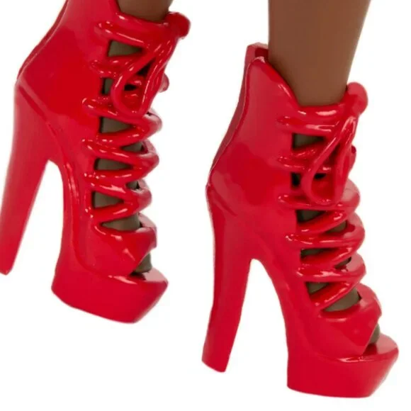 Barbie African American Fashionistas Doll# 221 w/ Natural Black Hair, Red Dress - Picture 3 of 8